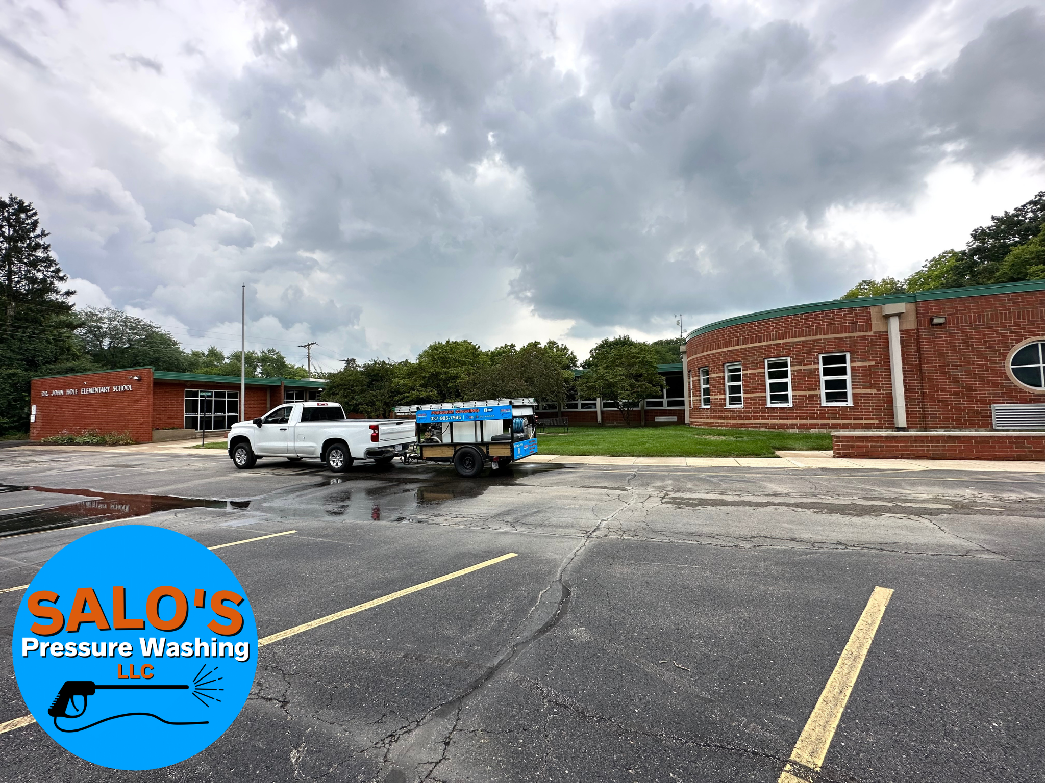 Professional Commercial Pressure Washing at Dr. John Hole Elementary School in Centerville, OH
